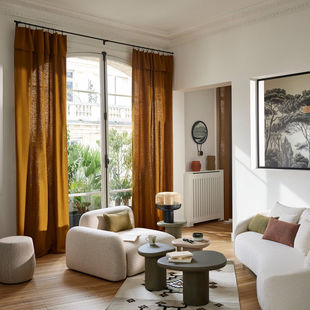 rideau en coton marron