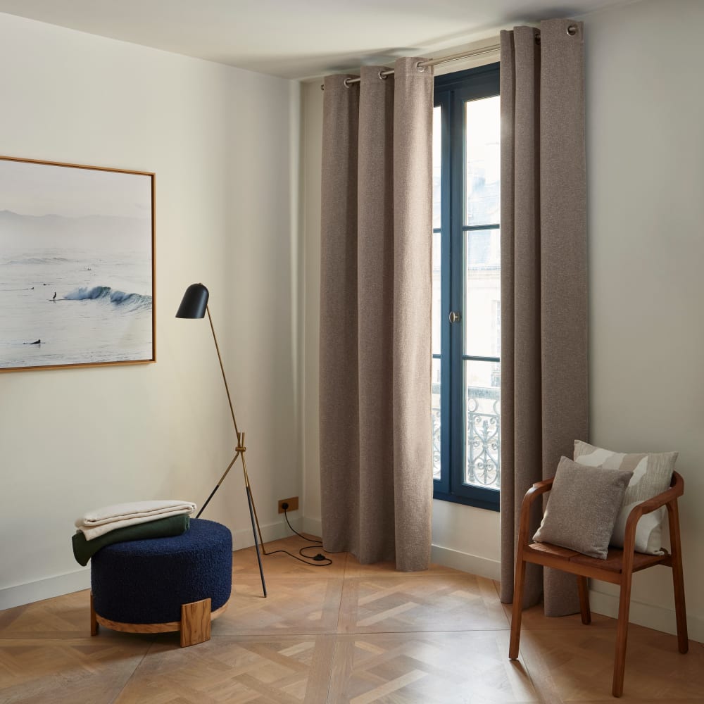 Rideau en chenille beige 136x280 cm