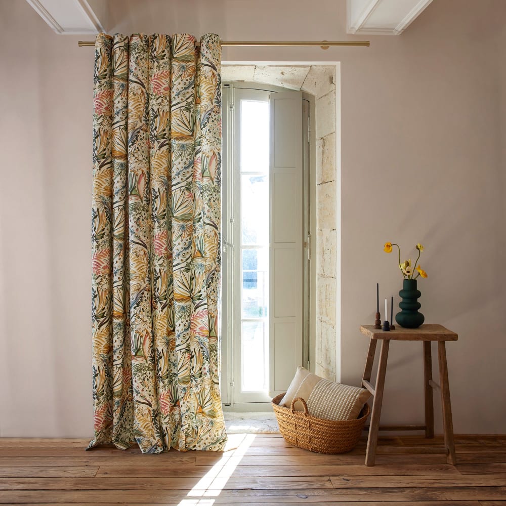 rideau en coton multicolore