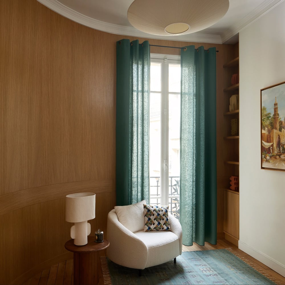 rideau en coton vert
