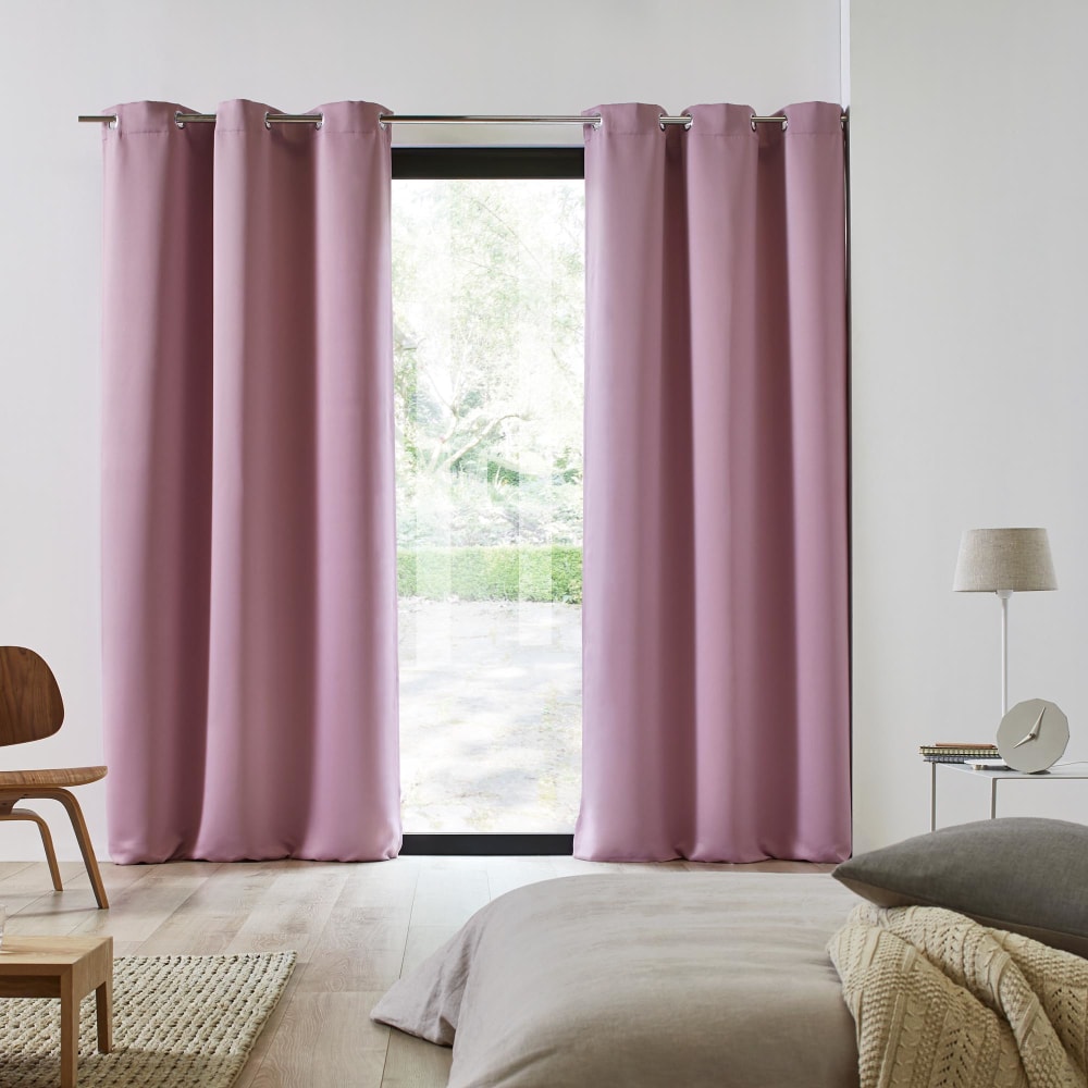 Rideau occultant à 80% rose 117x137 cm