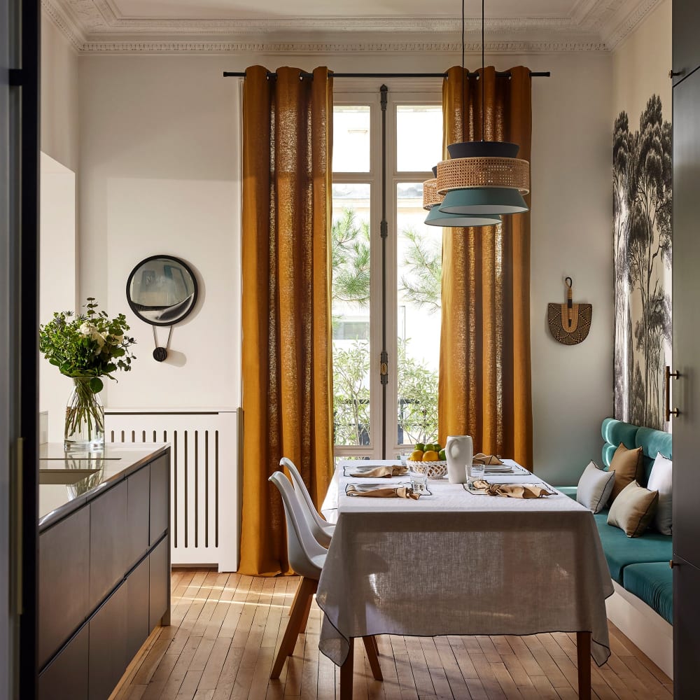 rideau en coton marron