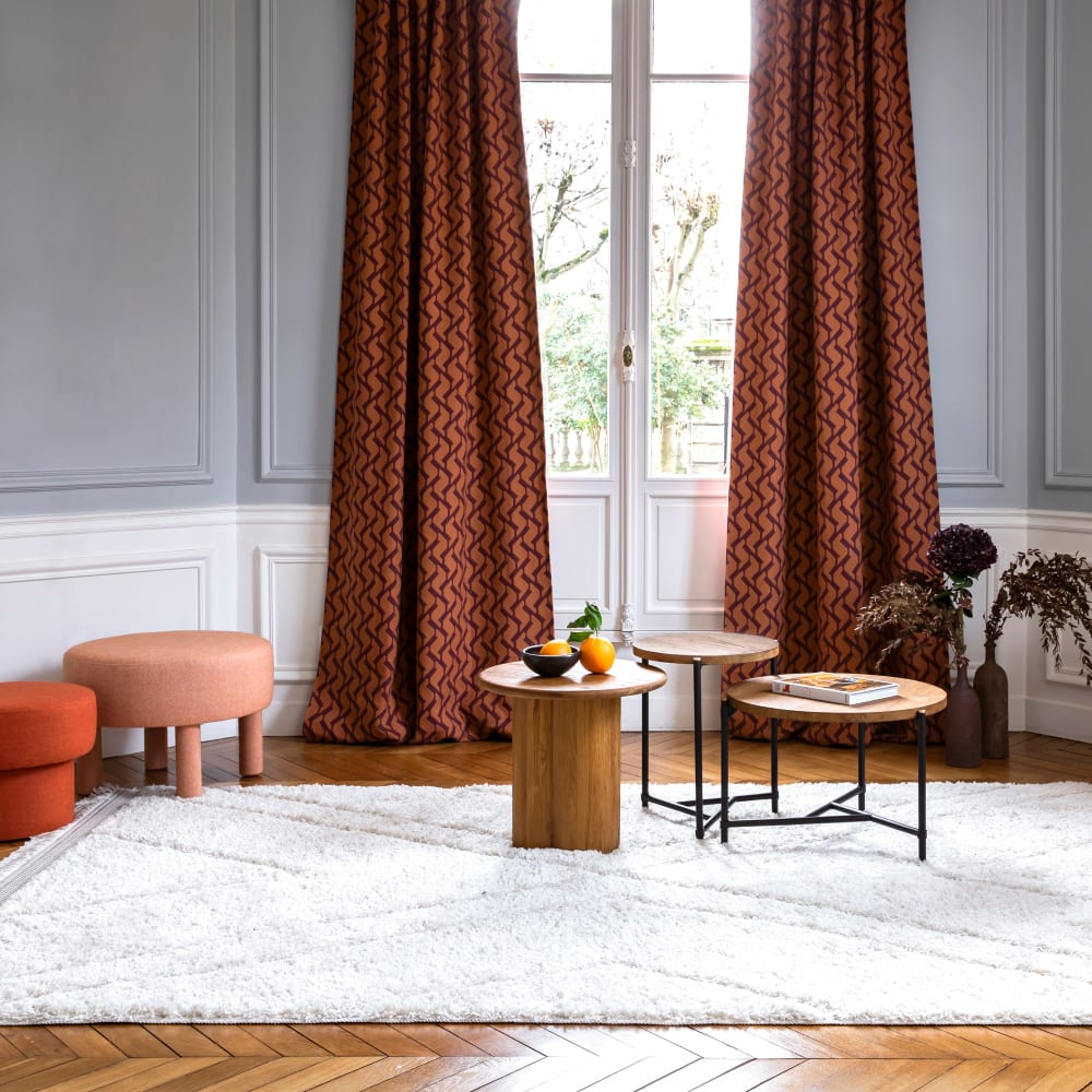 Rideau en viscose orange 136x280 cm