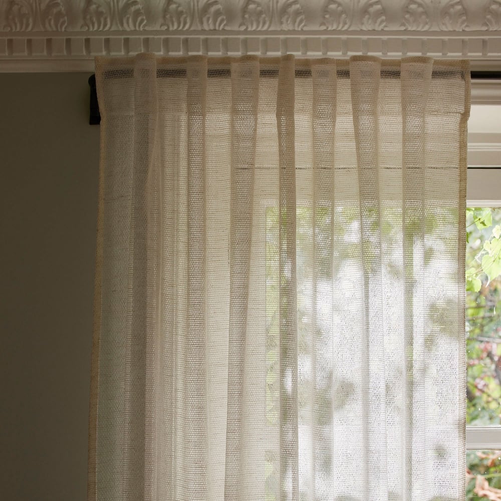 Voilage filé ajouré blanc 204x299 cm