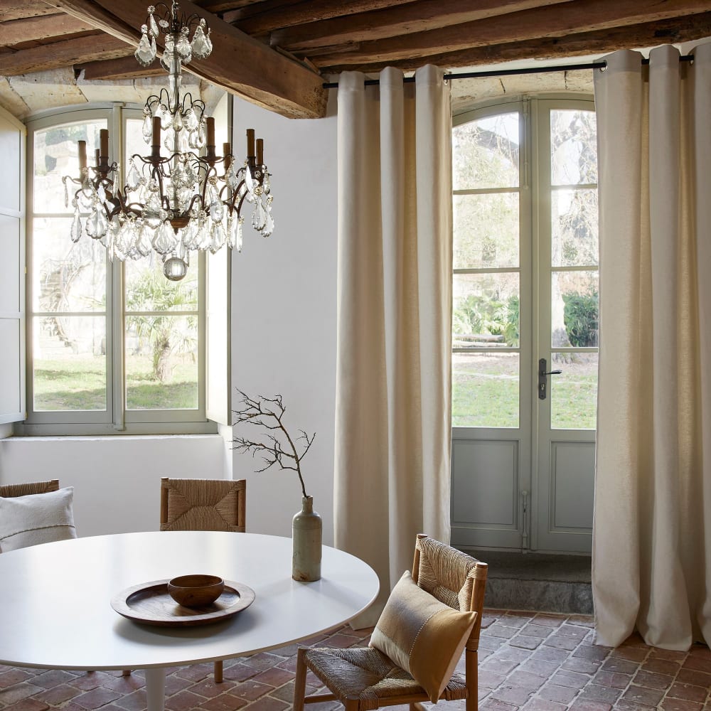 Rideau en coton ecru 145x270 cm