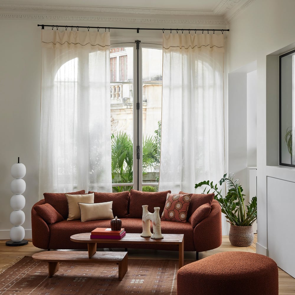 Rideau en coton blanc 150x280 cm