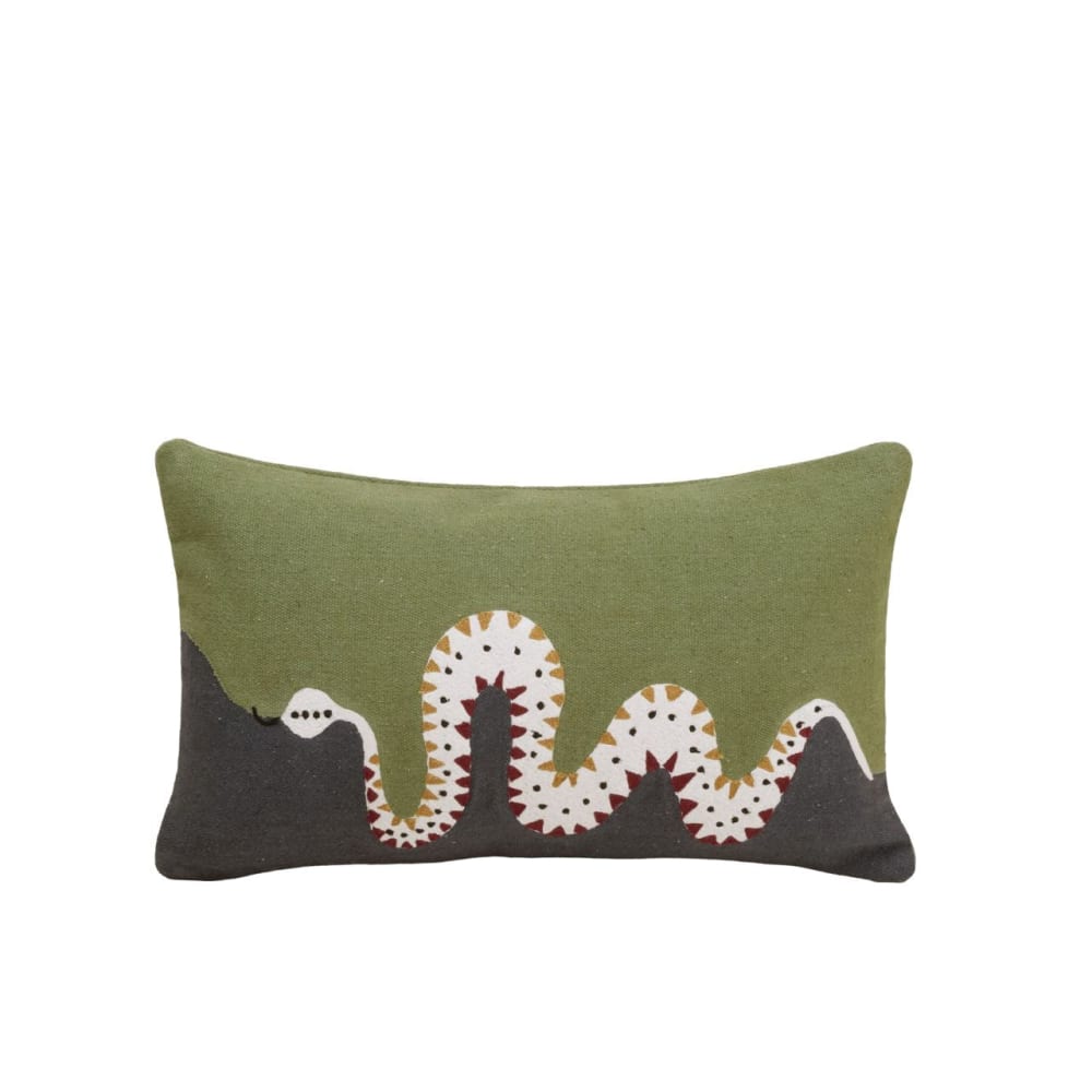 Housse de coussin en coton vert 28x47 cm