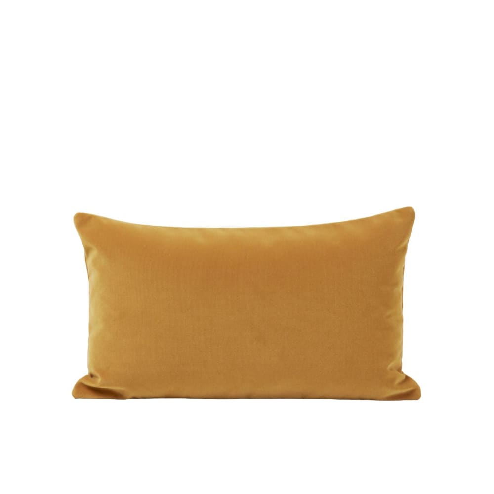 Housse de coussin velours mat au tissage dense jaune 28x47 cm