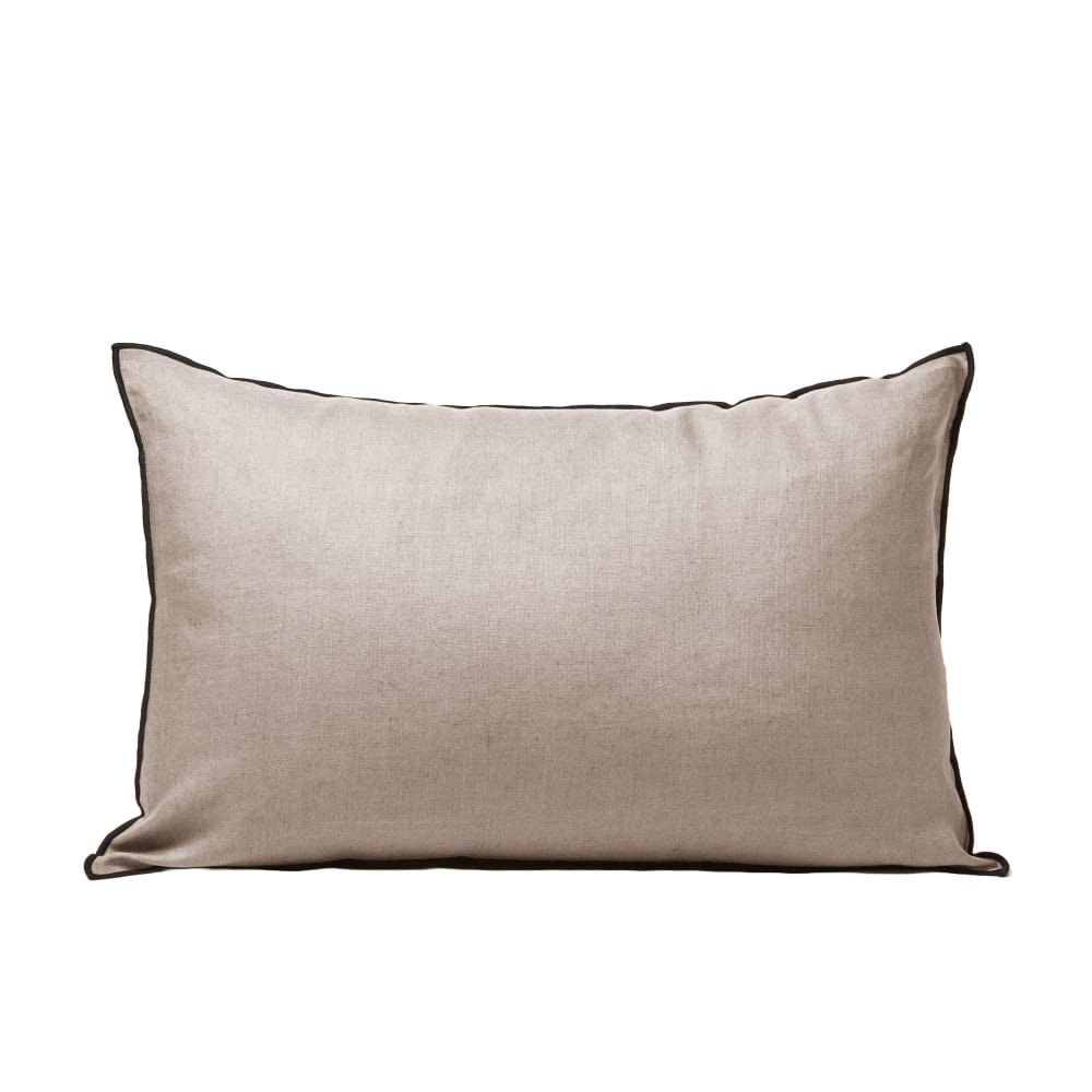 Housse de coussin en lin beige 40x60 cm