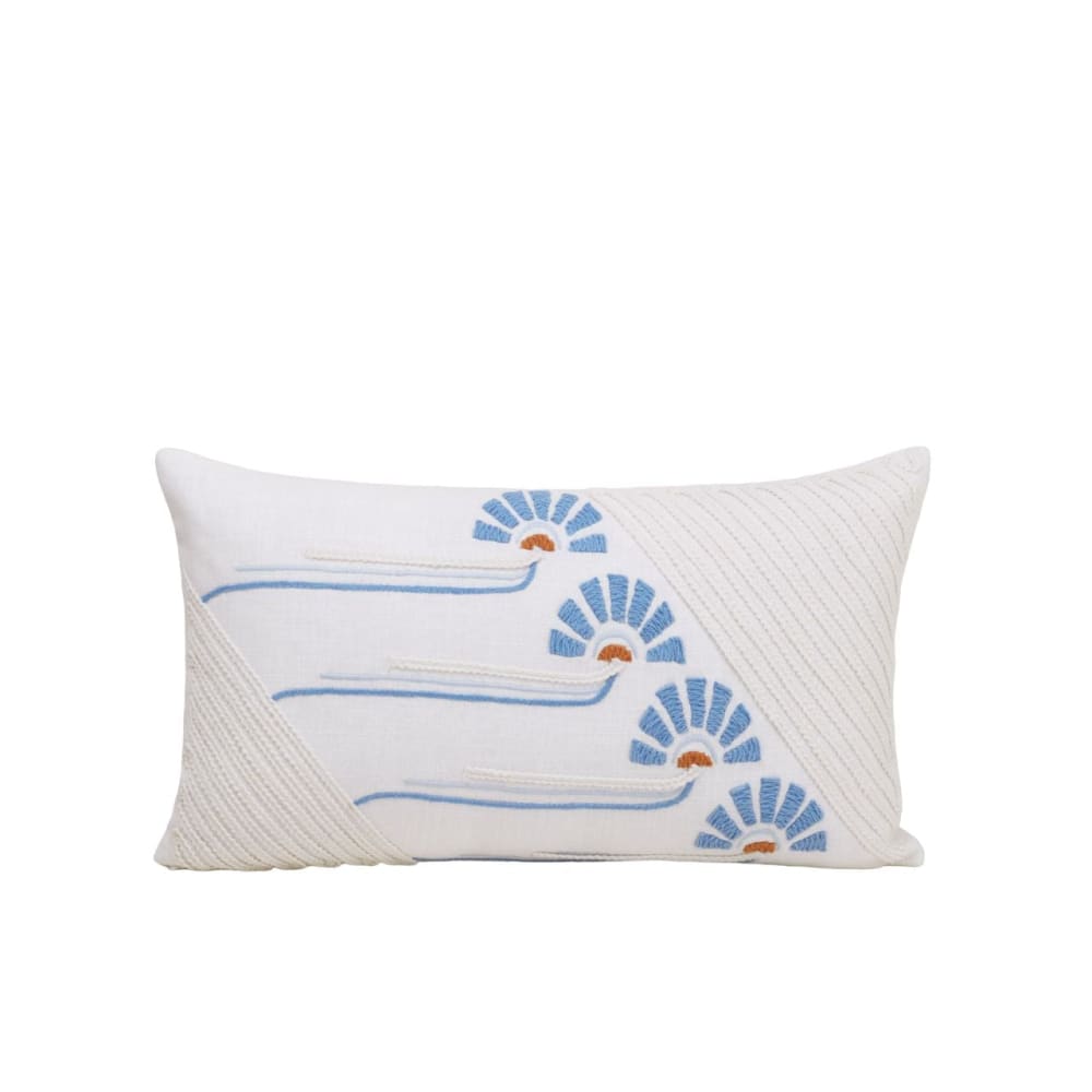 Housse de coussin en coton bleu 28x47 cm
