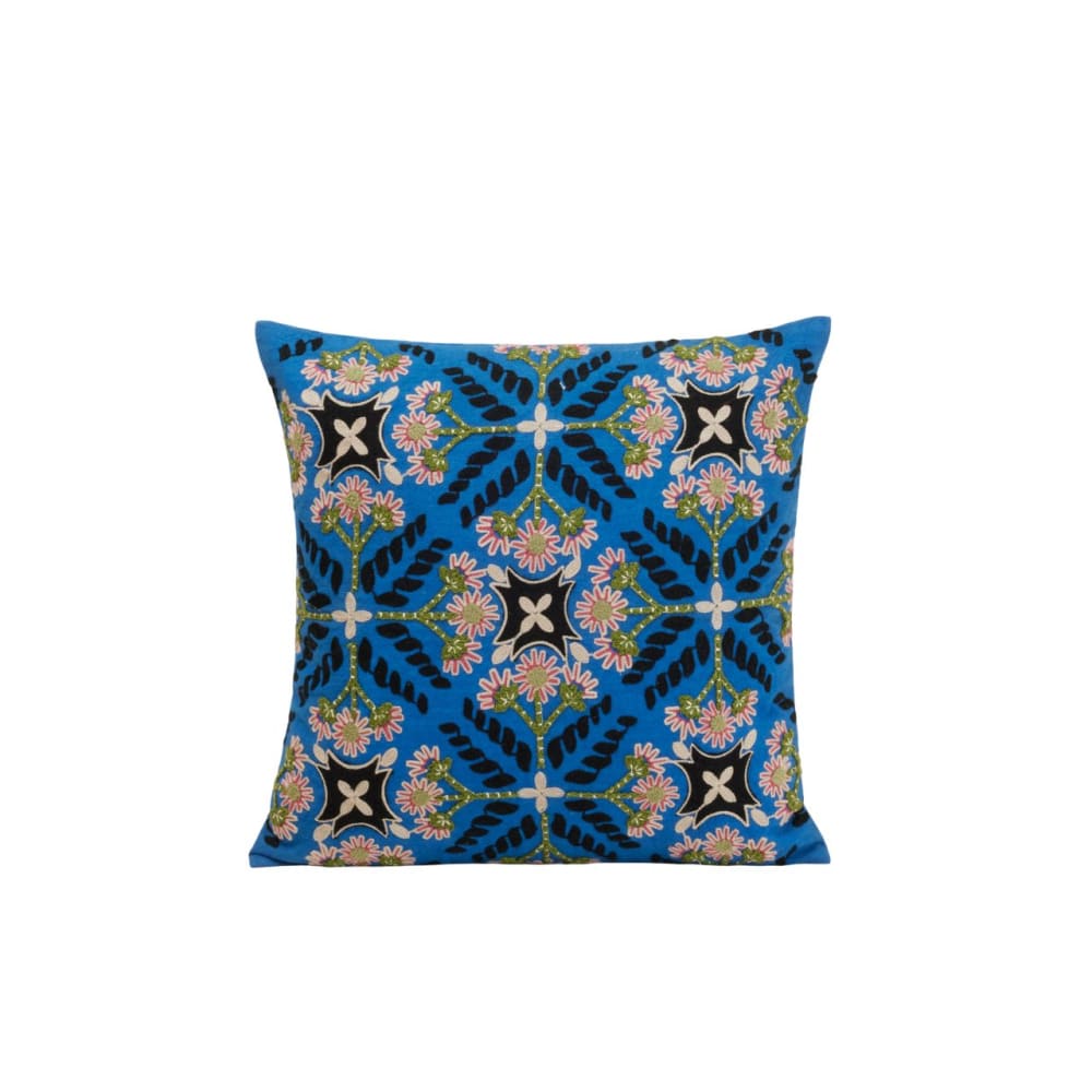 Housse de coussin en coton bleu 40x40 cm