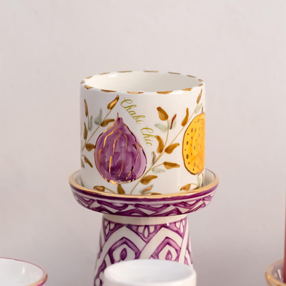 Bougie en céramique motifs fruits parfumée mandarine - Maisons du Monde