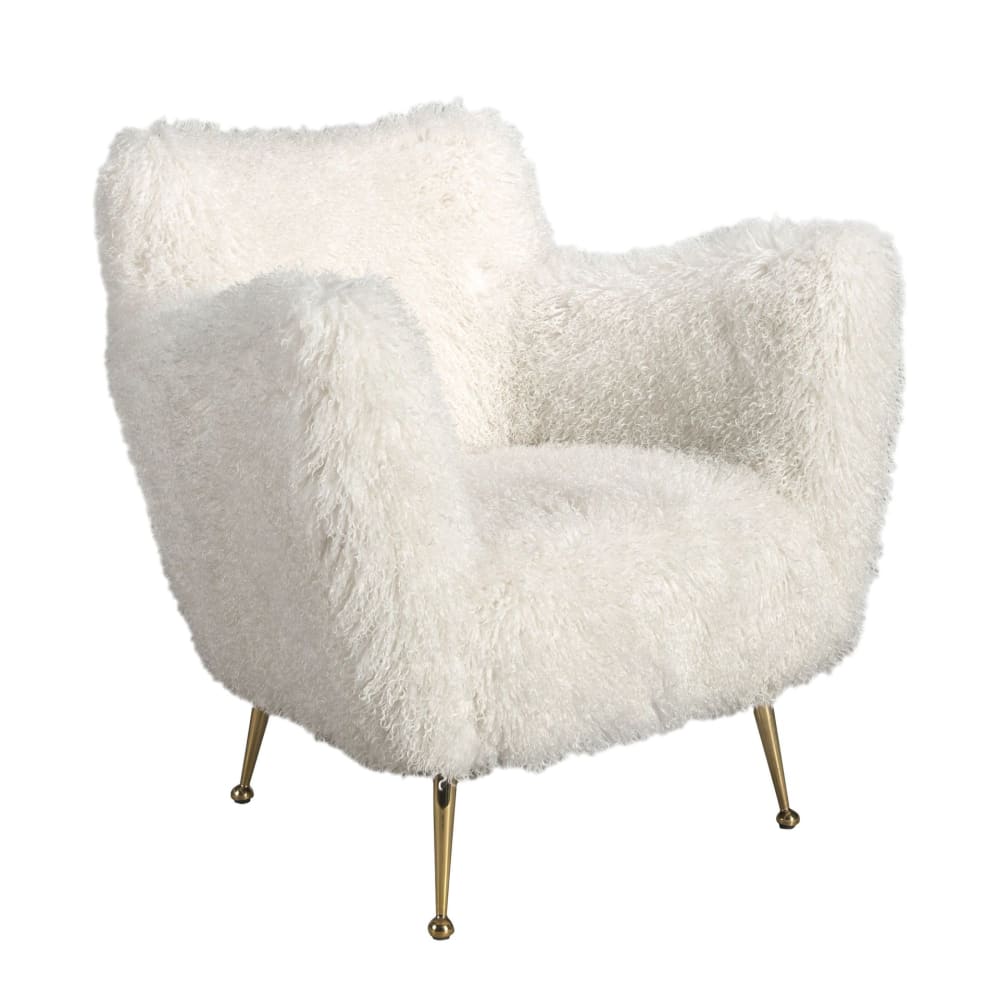 Angel Cerda Sessel aus weißem Langflor-Stoff style modern - Stoff