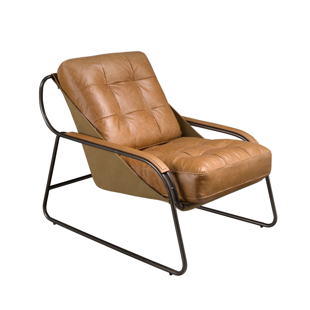 fauteuil en cuir marron