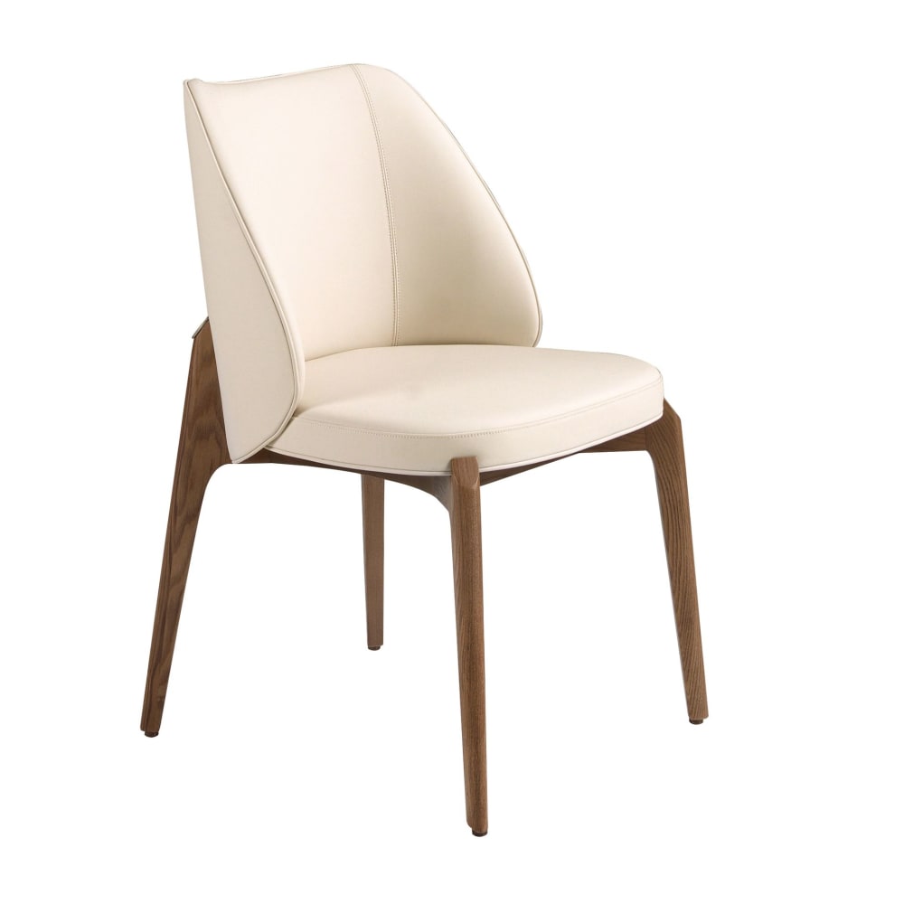 Chaise en similicuir crème