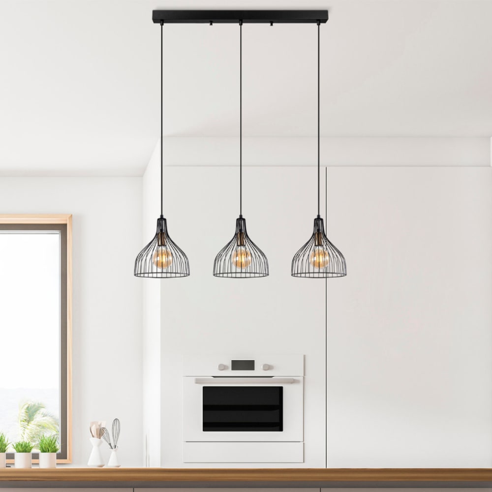 Concept Usine Deckenleuchte aus schwarzem Metall – 3 Lampen style modern - Metall