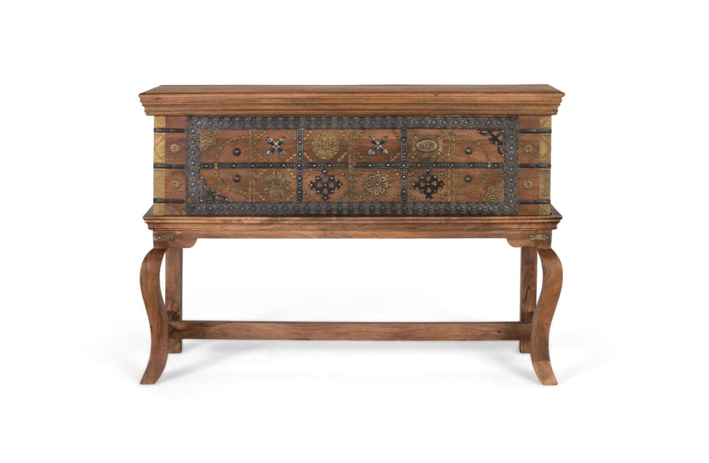 Console antique en bois de manguier