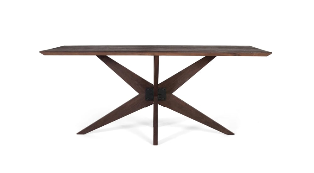 GINER Y COLOMER Rechteckiger Esstisch aus Wenge-Mangoholz 180 cm style industrial Braun