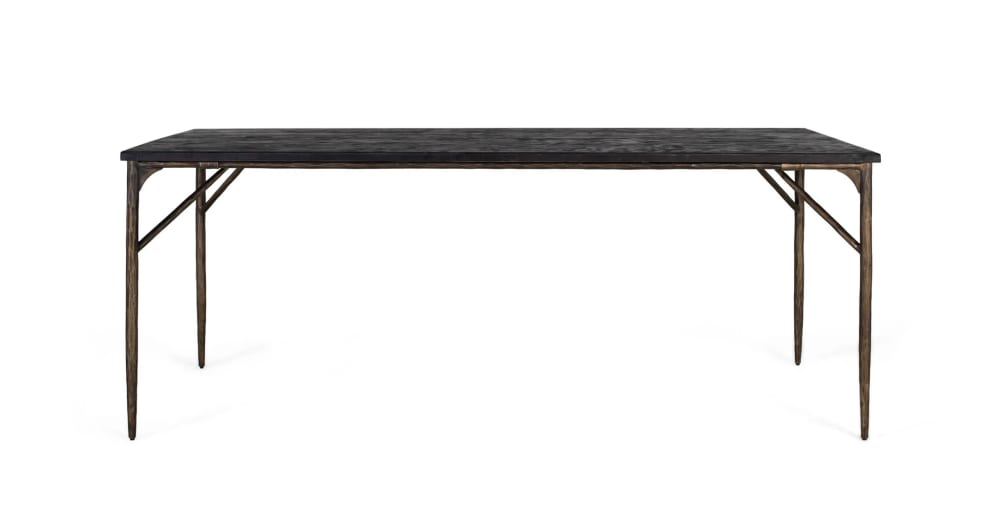 GINER Y COLOMER Rechteckiger Esstisch aus Massivholz 200 cm style industrial Schwarz