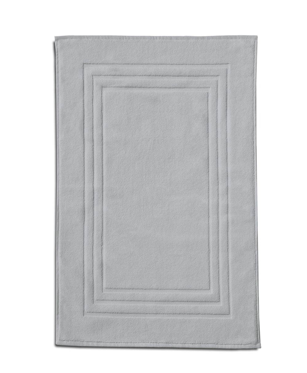 tapis de douche uni 50x70cm 100% Coton - Gris clair