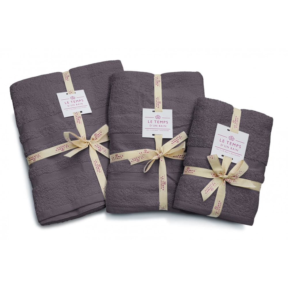 tapis de douche uni 50x70cm 100% Coton - Gris Foncé, — vue 4
