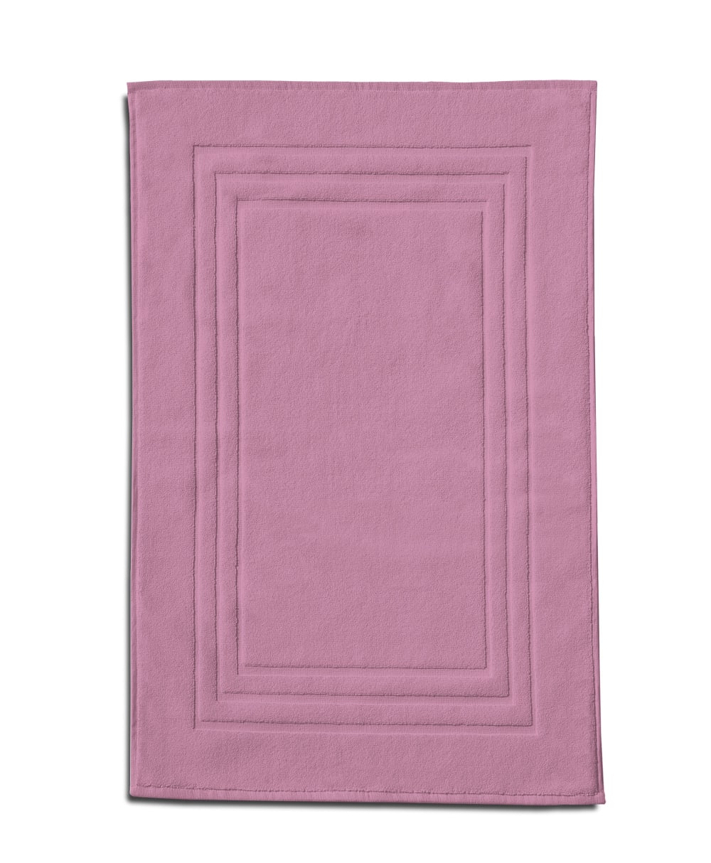 Tapis de douche uni 50x70cm 100% Coton - Rose