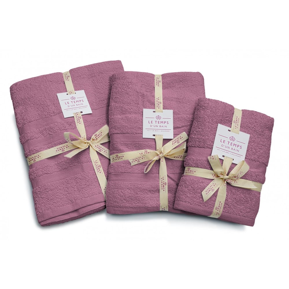 Tapis de douche uni 50x70cm 100% Coton - Rose — vue 4
