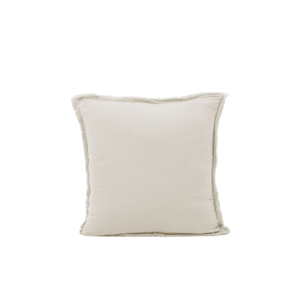 Lot de 2 taies d'oreiller en coton beige 40x40 cm