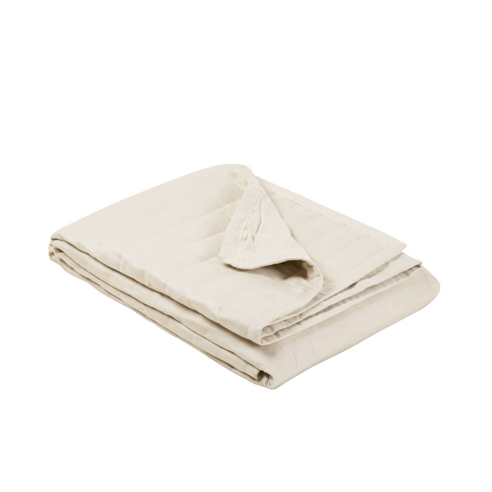 Couvre-lit matelassé aspect daim beige 225x260 cm