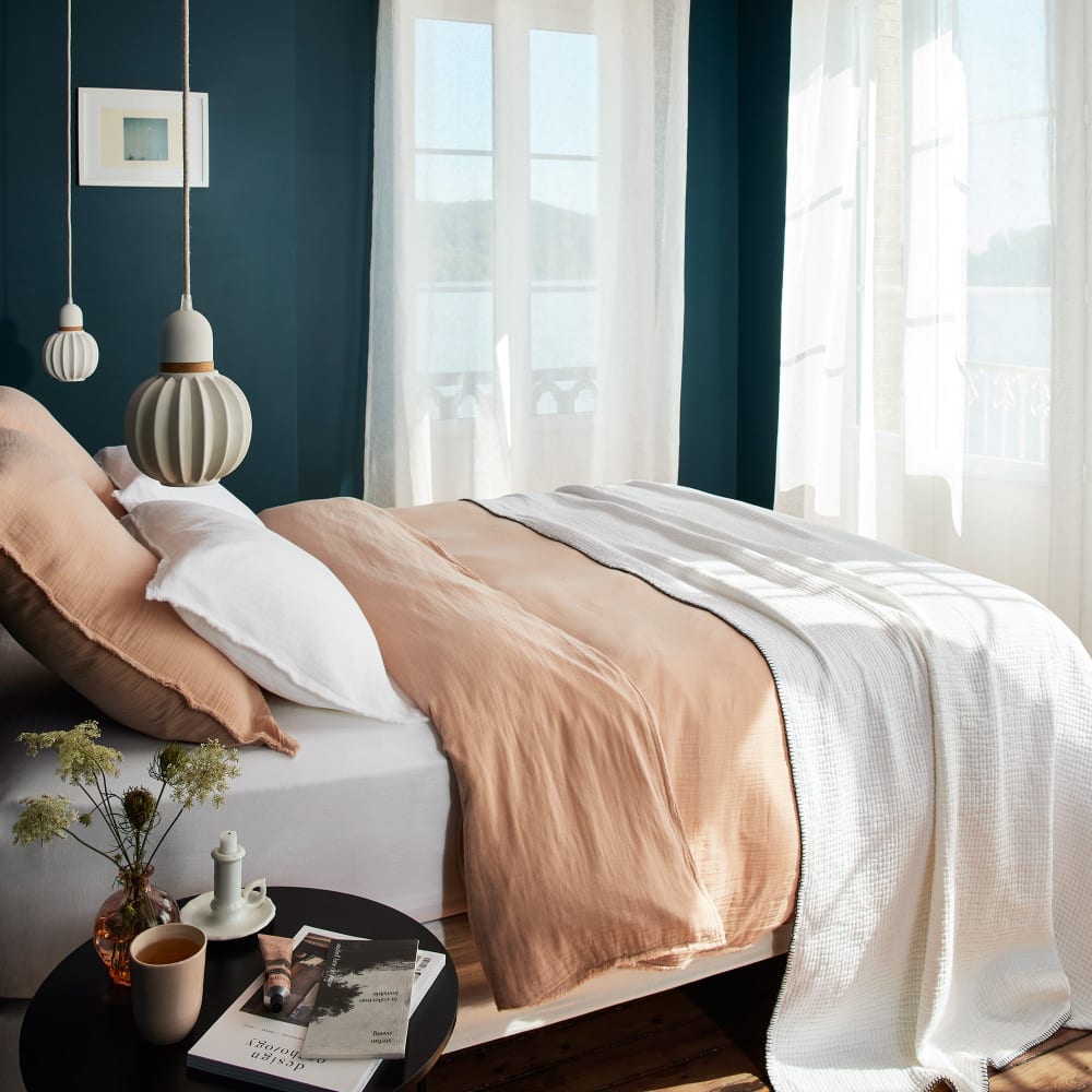 Housse de couette en coton rose 260x240 cm