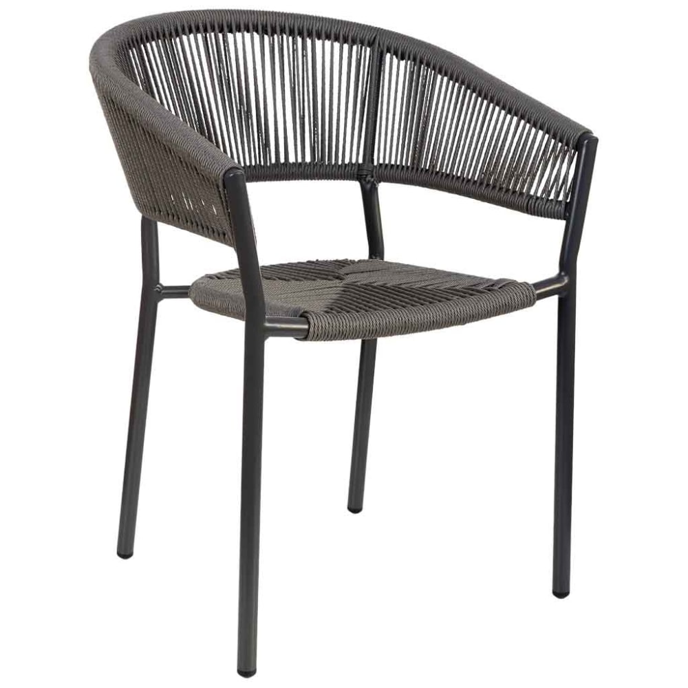 Wanderlust deco Synthetischer Rattanstuhl 56x61x78 Grau Grau Rattan