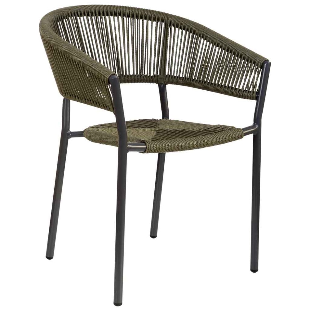 Wanderlust deco Synthetischer Rattanstuhl 56x61x78 Grün Grün Rattan