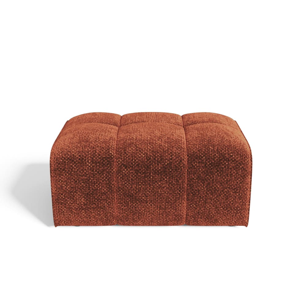 Pouf en velours chenillé terracotta Pouf en velours chenillé terracotta