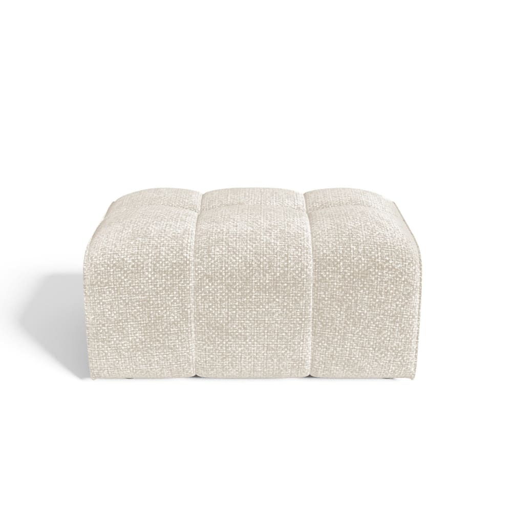 Pouf en velours chenillé crème Pouf en velours chenillé crème