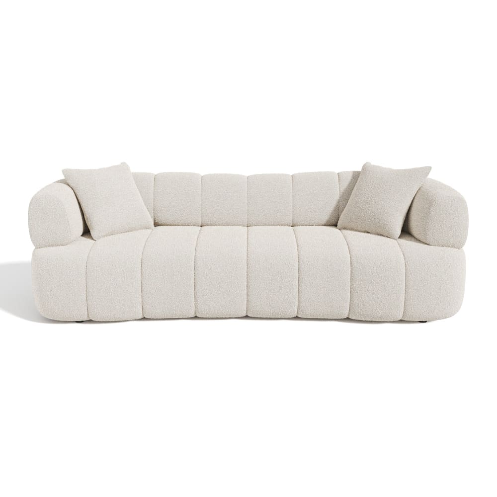 Canapé 4 places tissu bouclette crème