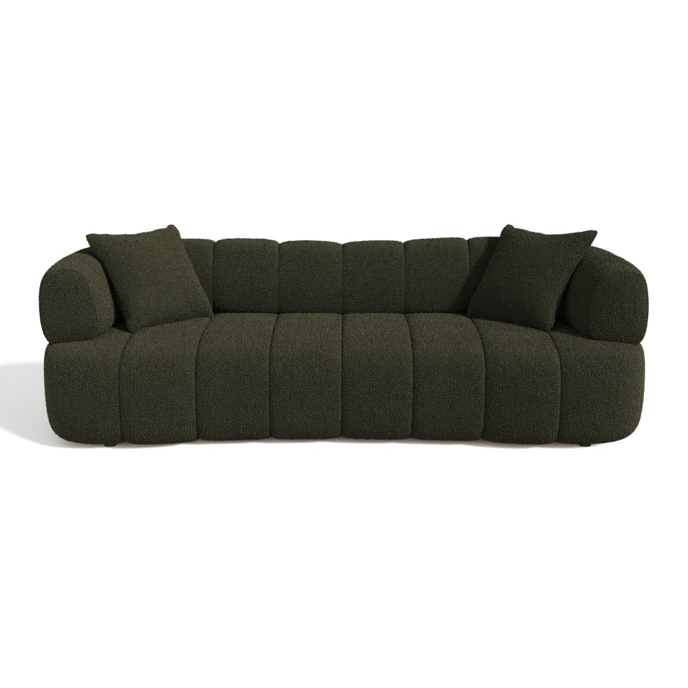 Canapé 4 places tissu bouclette kaki