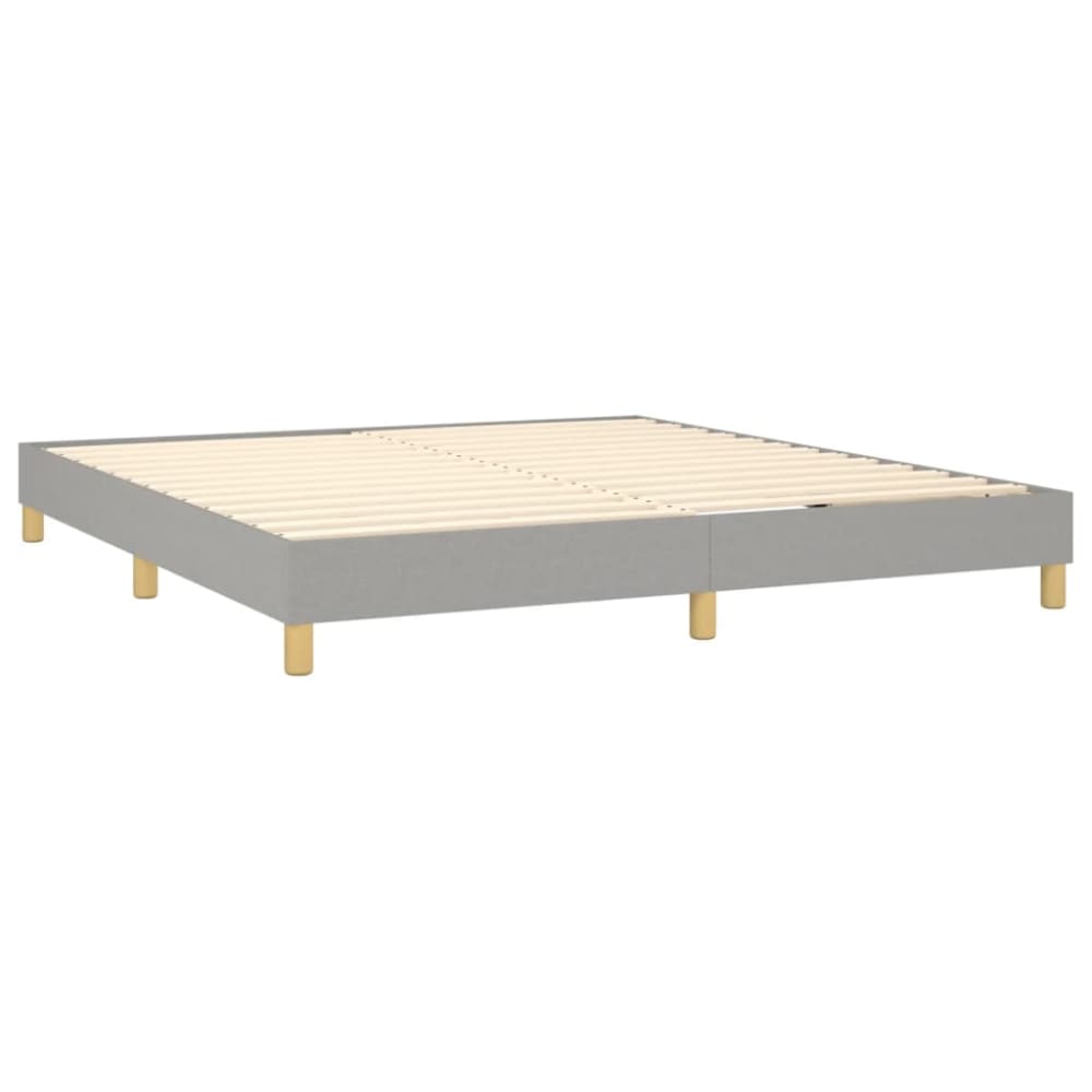 Lit double sans matelas tissu gris clair 160x200 cm