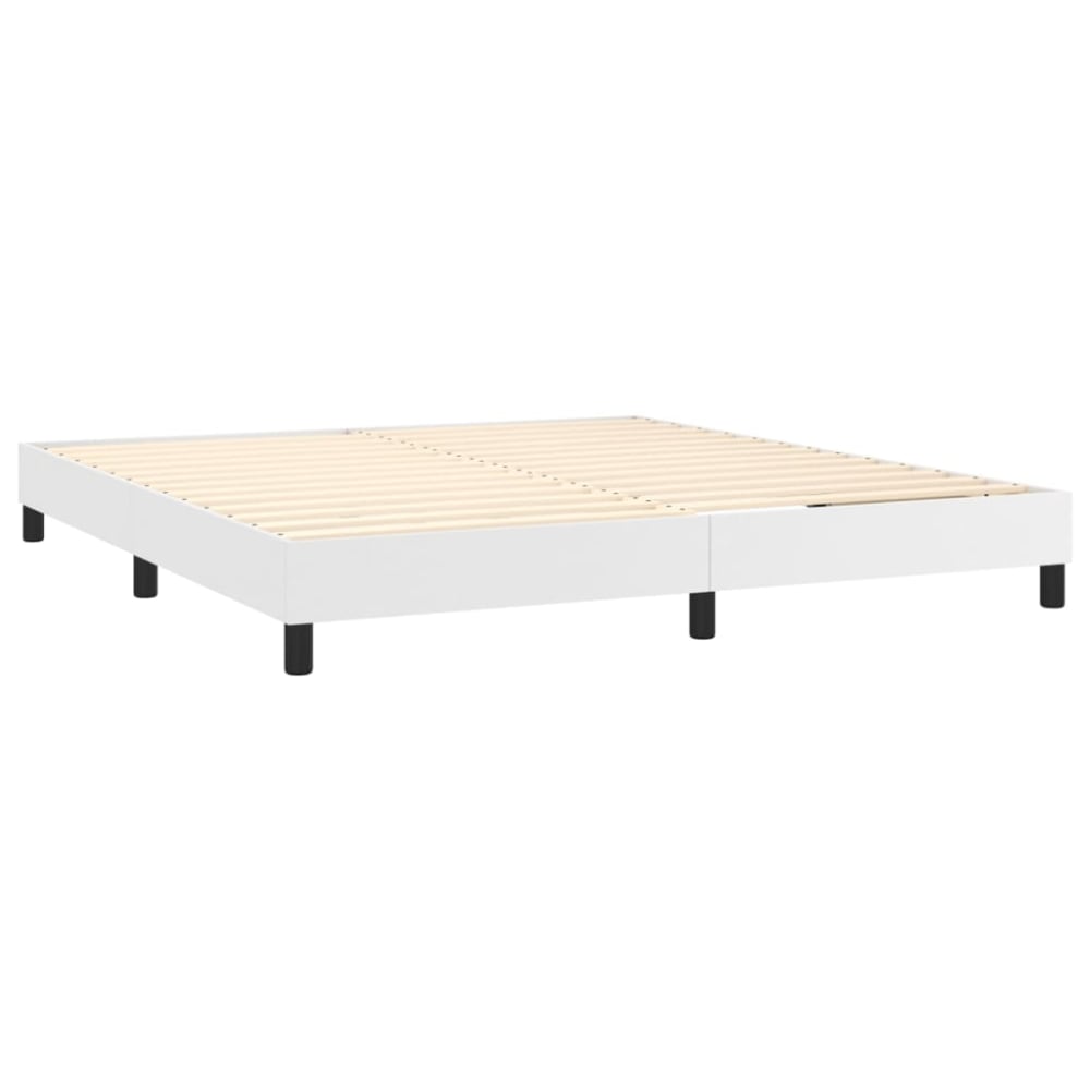 Lit double sans matelas bois blanc 180x200 cm