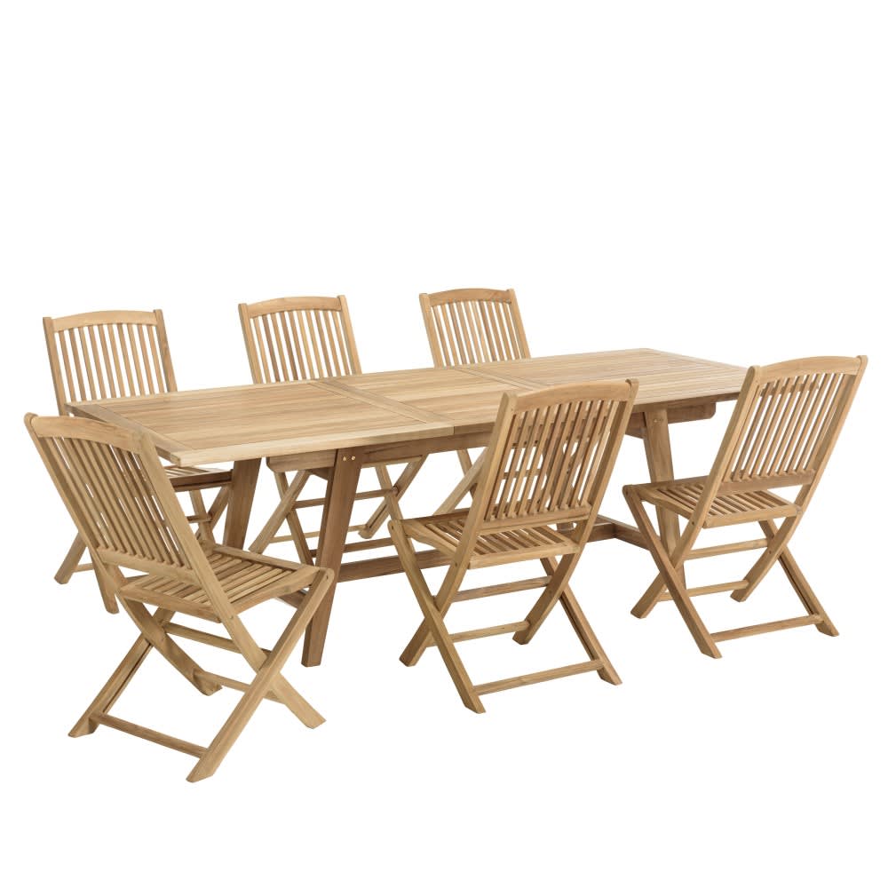 Table de jardin et chaises - teck