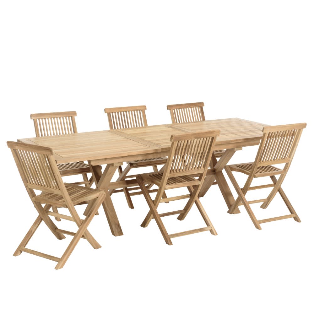 Table de jardin et chaises - teck