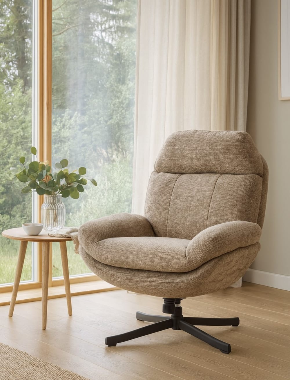 Drehbarer Sandstoff-Lounge-Sessel - Maisons Du Monde