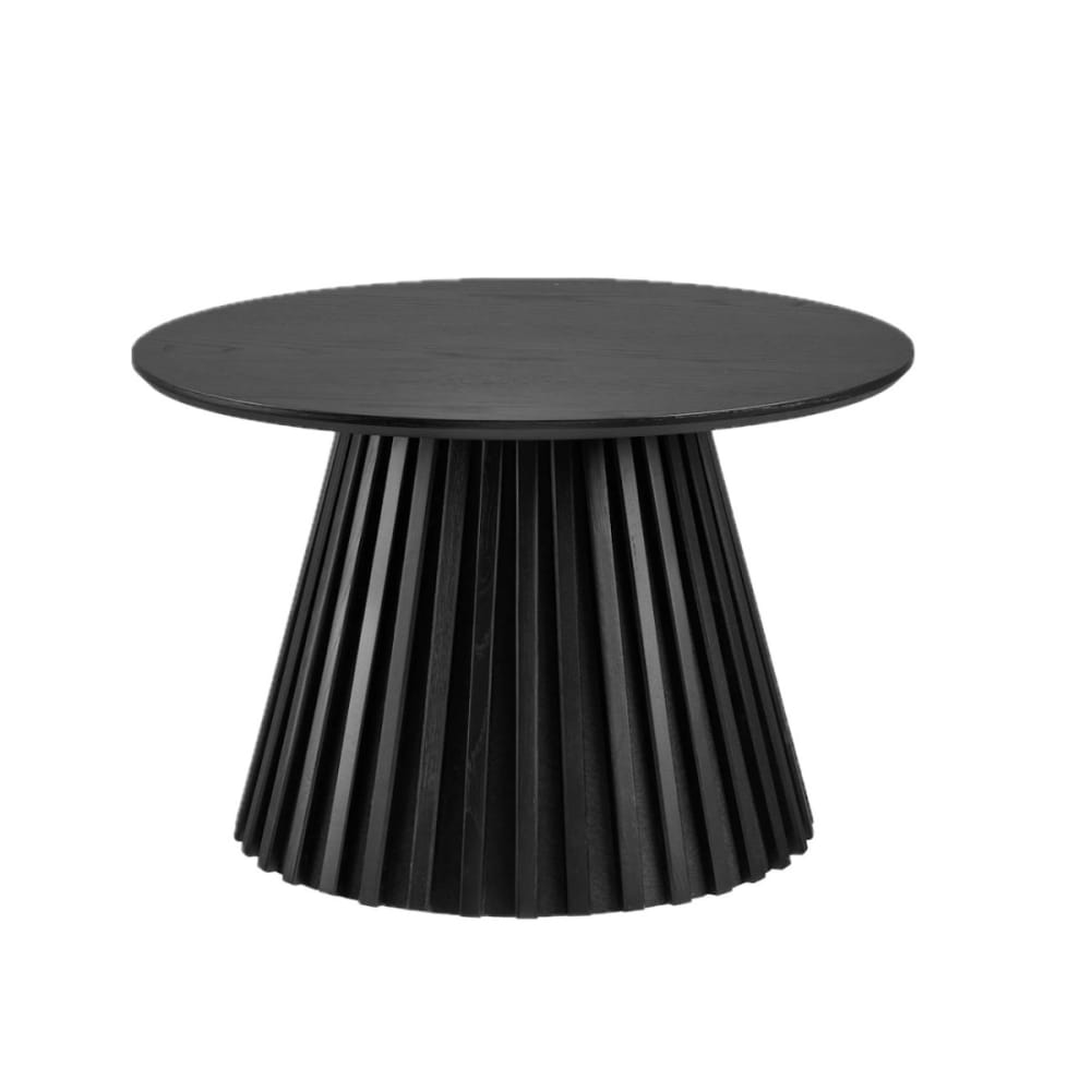 Table basse ronde plaqué chêne noir D70 cm