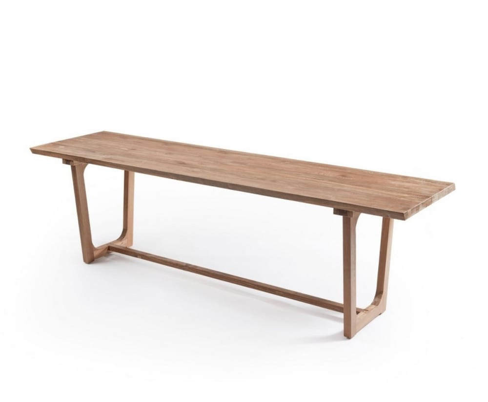 Mathi Design XXL Stehtisch aus Teakholz für 10 Personen L300 cm style modern Beige