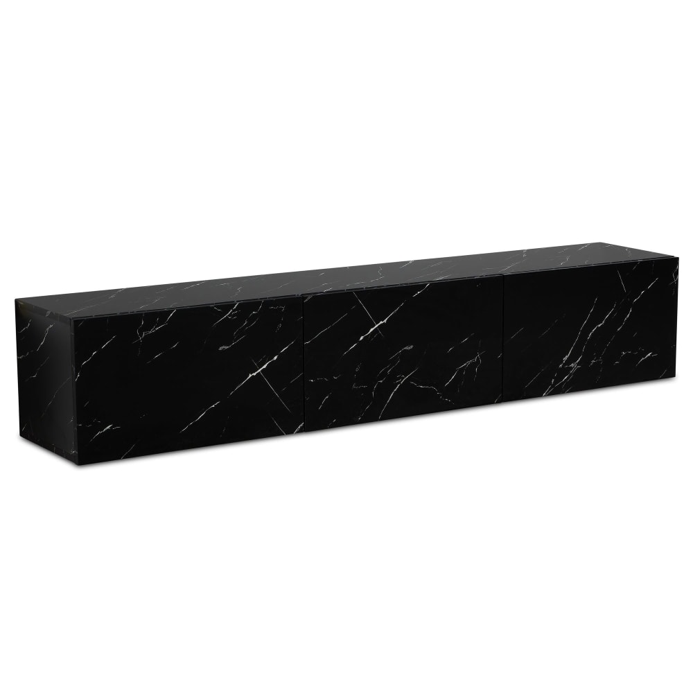 Meuble tv bas avec portes en mdf, noir
