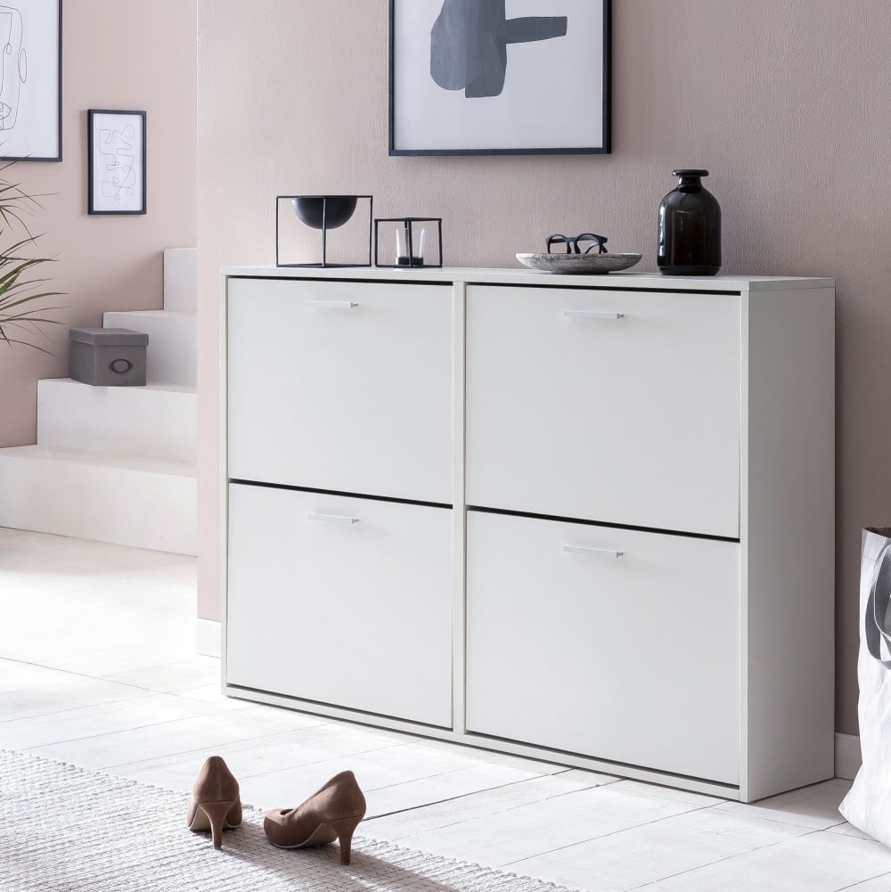 Schuhkipper mit 8 Fächern aus Spanplatte, Weiß - Maisons Du Monde
