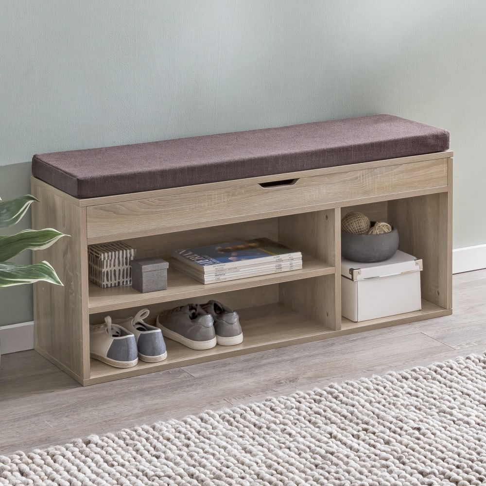 Schuhbank mit 4 Fächern aus Spanplatte, Braun - Maisons Du Monde