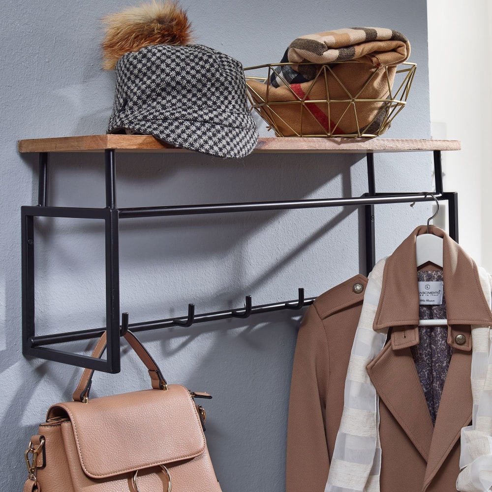 Wandgarderobe aus Mango Massivholz, Braun - Maisons Du Monde