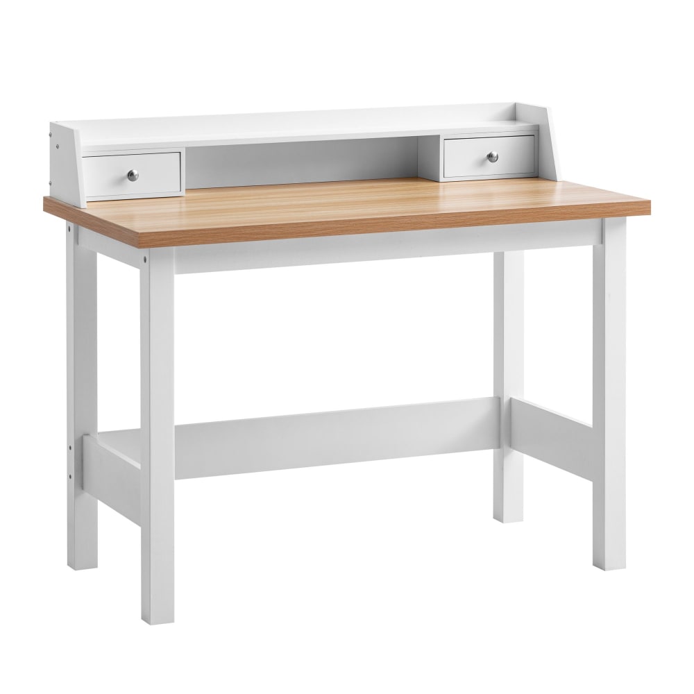 FineBuy Schreibtisch aus MDF, Weiß style modern Weiß Spanplatte