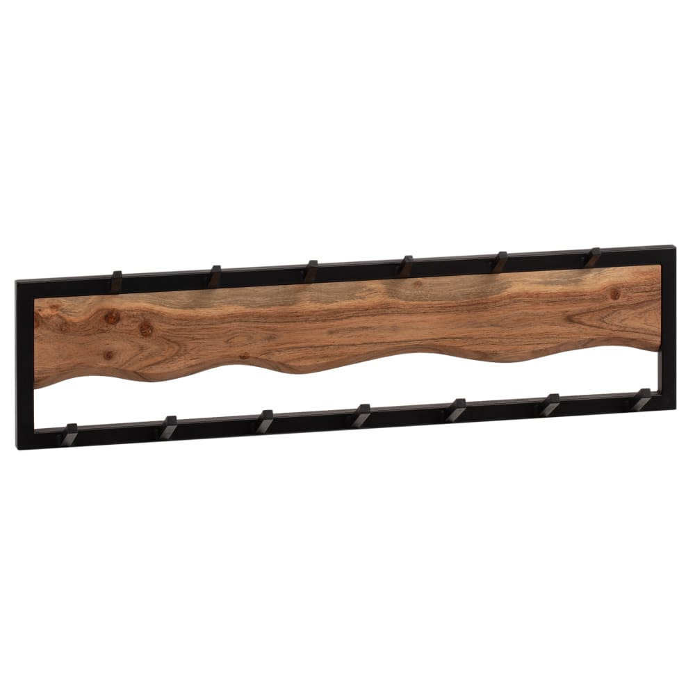 Portemanteau mural en bois d'acacia massif, marron Portemanteau mural en bois d'acacia massif, marron