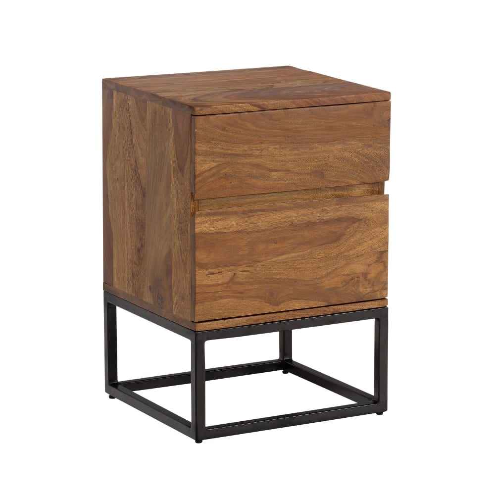 FineBuy Nachtkonsole aus Massivholz, Braun style modern Braun